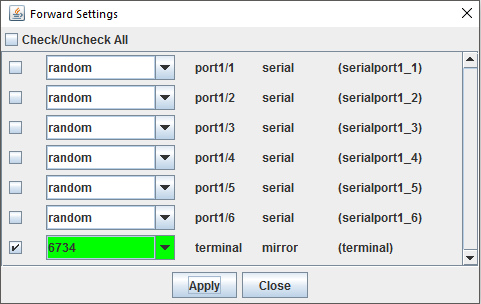 Lantronix Control Center - Terminal App Forward Mirror