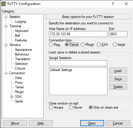 Putty - IP and Tunnels