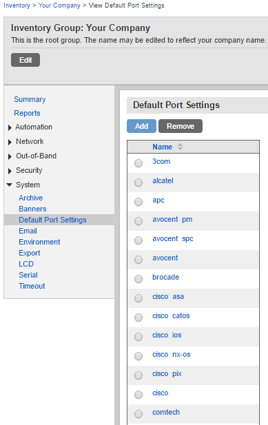 Lantronix Control Center Port Settings