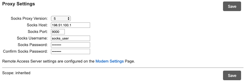 Lantronix Control Center Proxy Settings