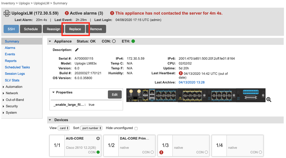 Lantronix Control Center - Local Manager Summary Page