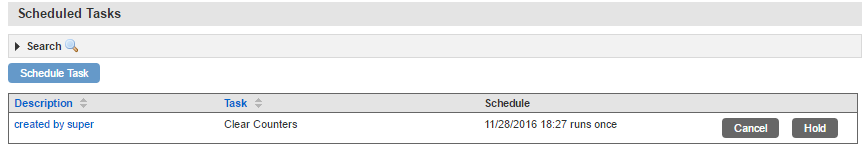 Lantronix Control Center - Scheduled Tasks
