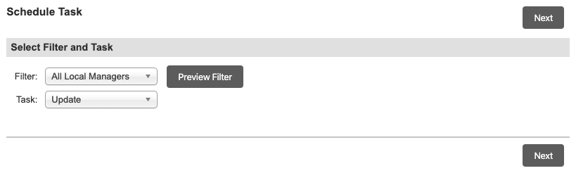 Lantronix Control Center - Scheduled Tasks - Filters