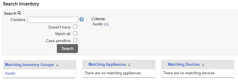Lantronix Control Center Search Bar