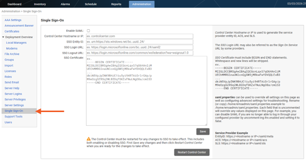 Single Sign-on page