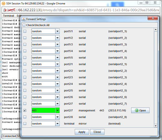 Port forwarding