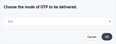 Select an OTP method.