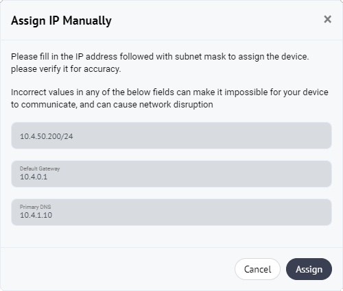 Enter IP Address.