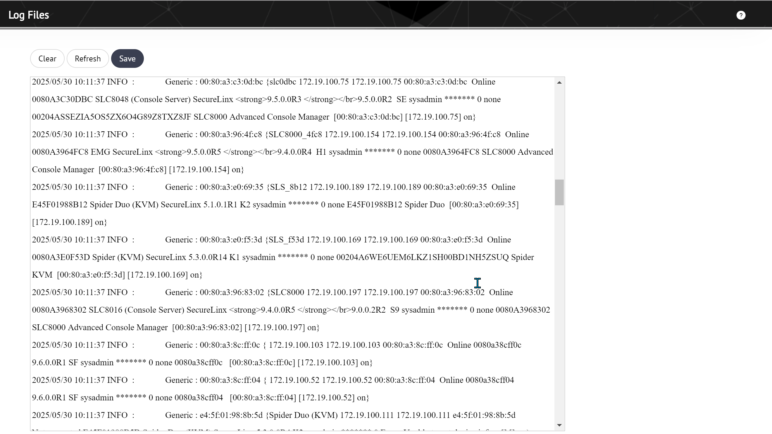 Viewing Log Files - Lantronix Provisioning Manager