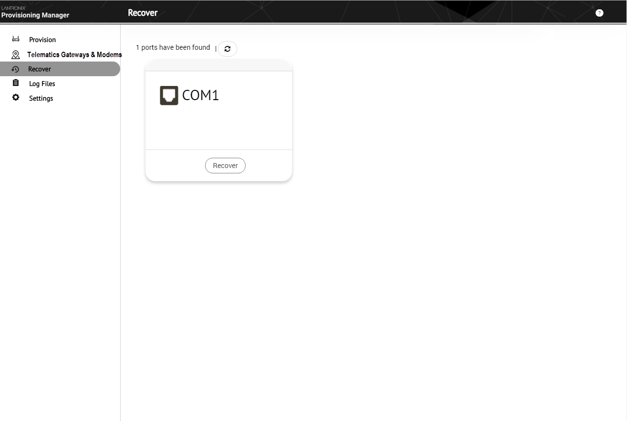 Recovering a Device - Lantronix Provisioning Manager