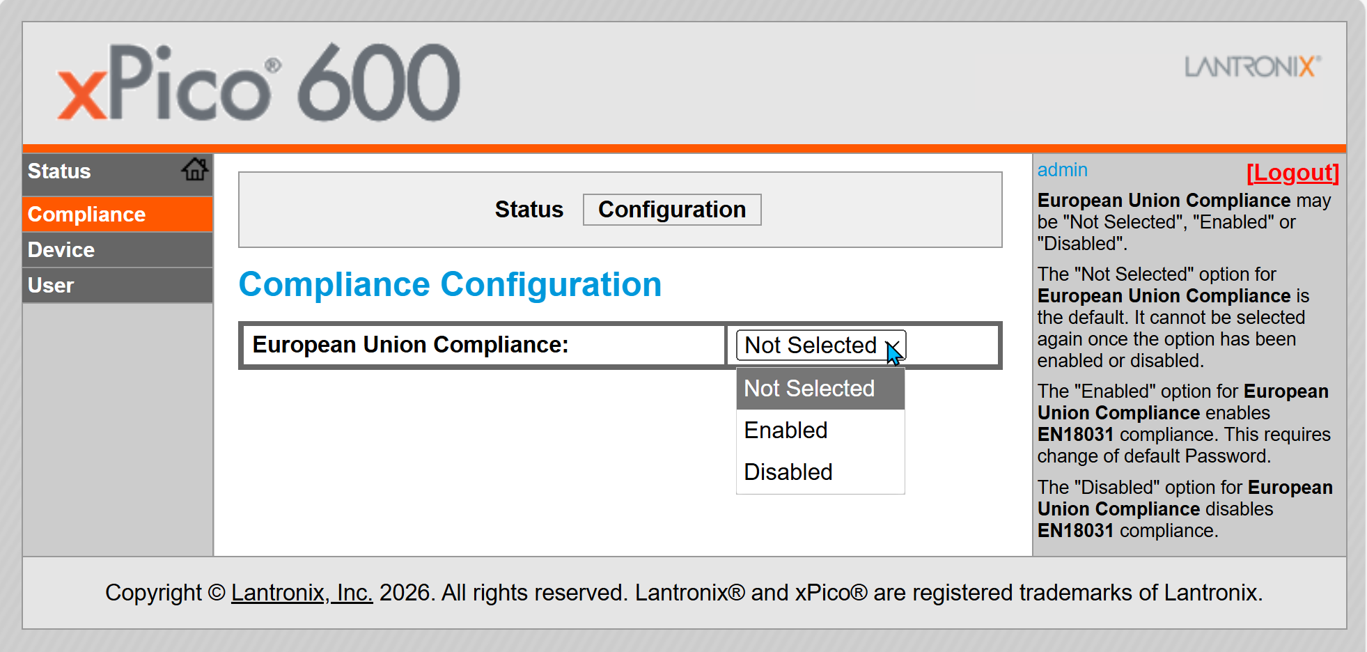 EU Compliance screen #2